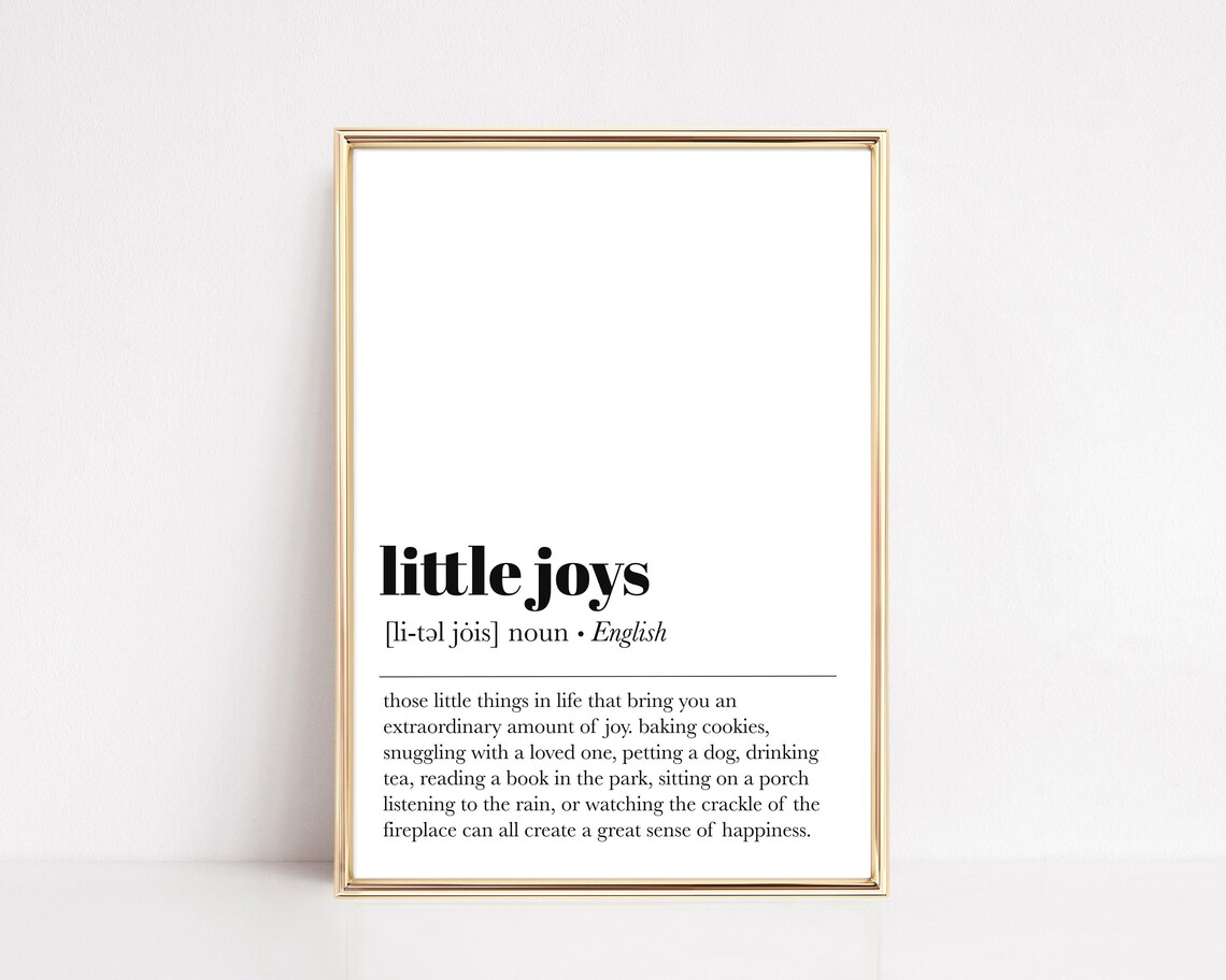 Little Joys Definition Inspirational Wall Art Print