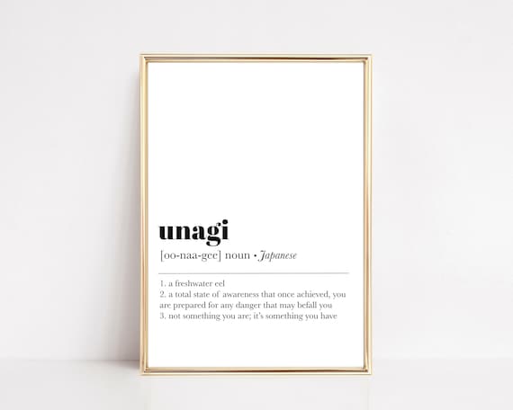 Unagi Definition Print Funny Home Decor Gift For Best Friends Dictionary Art Funny Wall Art Unagi Art Print