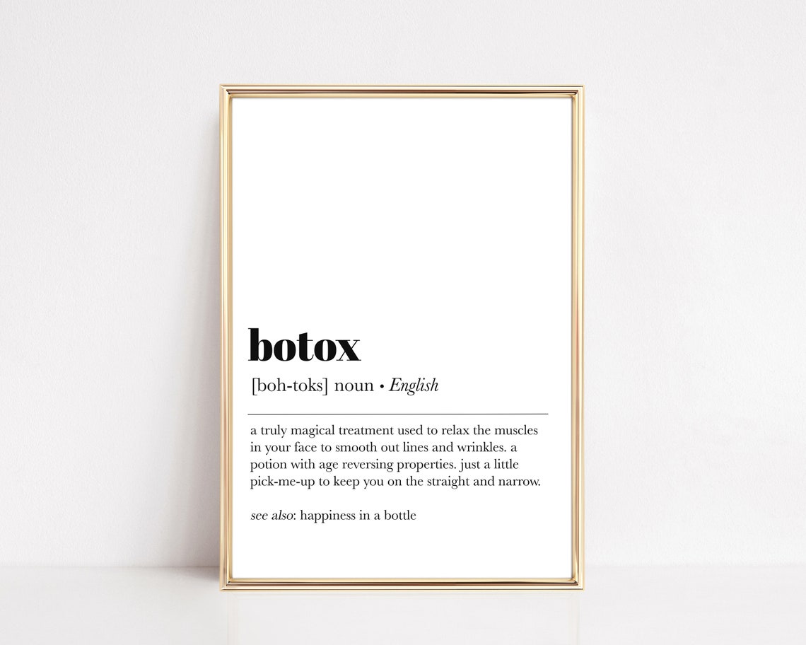 Botox Definition Beauty Salon Decor Chic Vanity Typography Print
