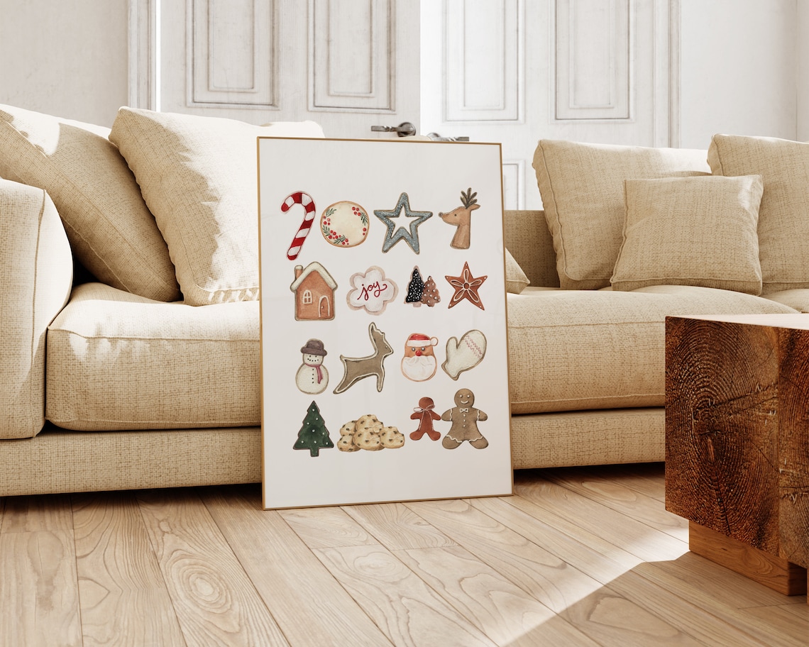 Classic Christmas Decor Christmas Cookies Art Print