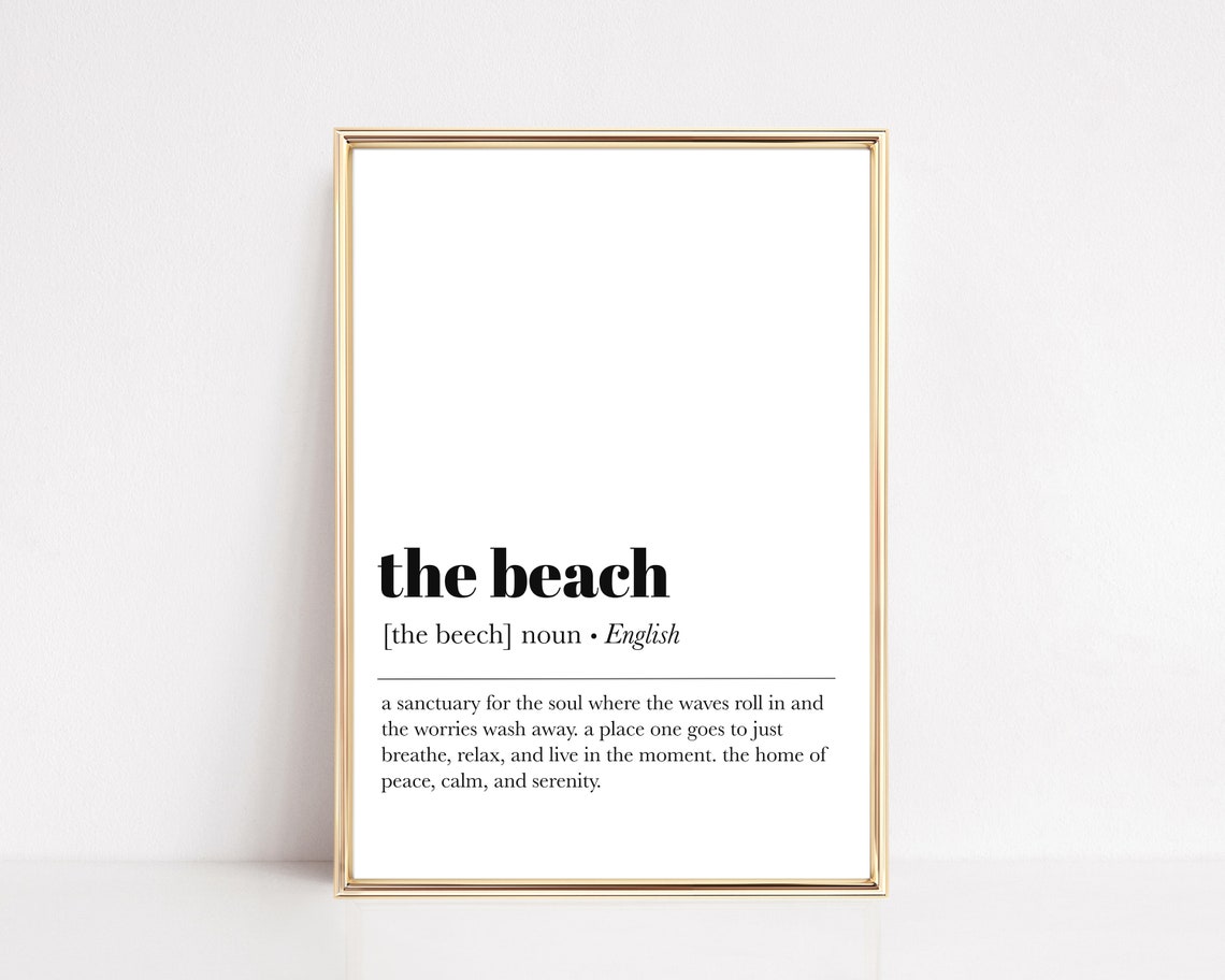The Beach Definition Sanctuary for the Soul Coastal Noun Wall Art