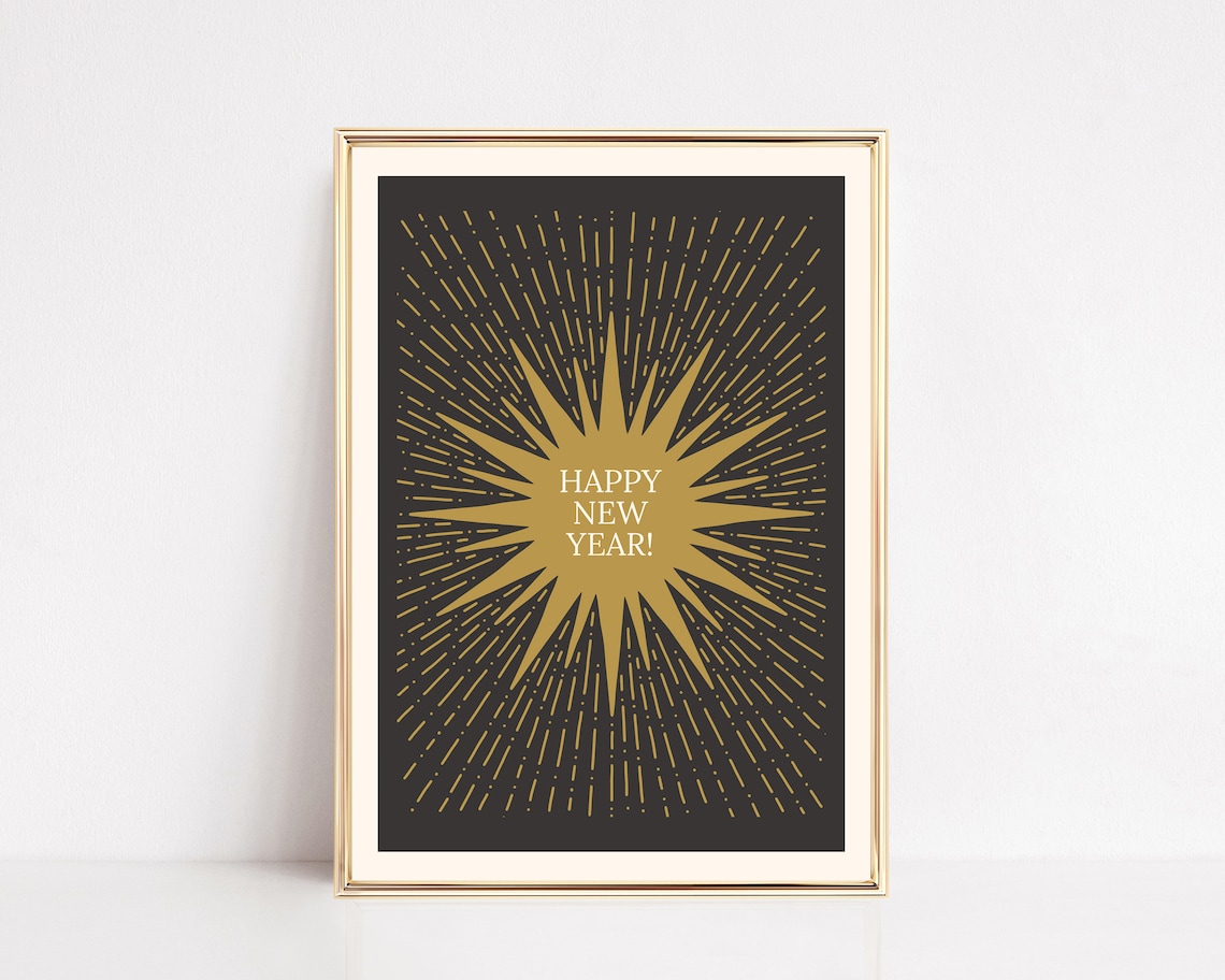 Happy New Year 2024 New Years Eve Wall Art Print