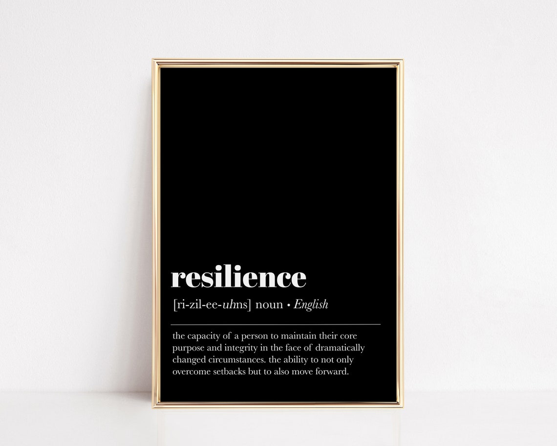 Resilience Dictionary Definition Poster For Home Office Decor