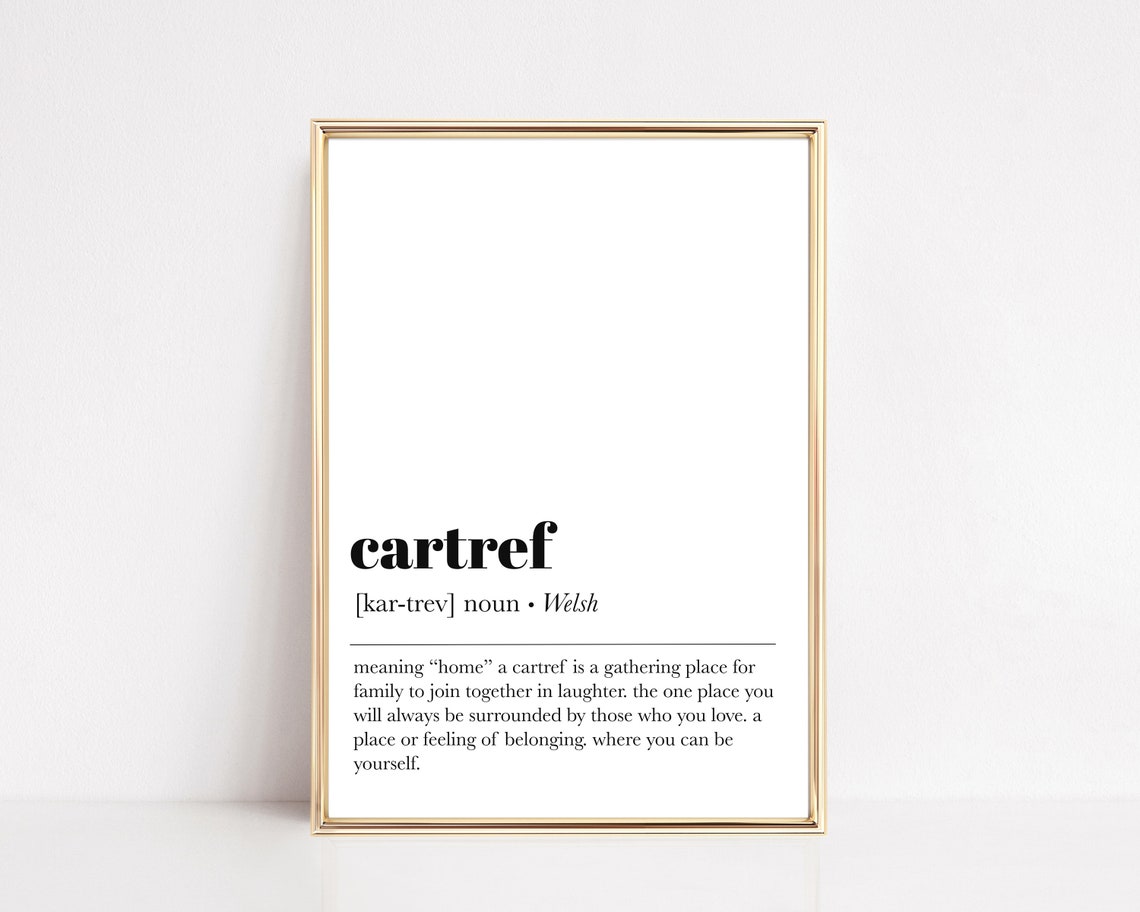 Cartref Welsh Definition Home Belonging Dictionary Art Wall Poster