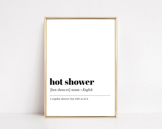 Funny Bathroom Art Bathroom Wall Decor Hot Shower Definition Print Funny Bathroom Prints Bathroom Wall Decor