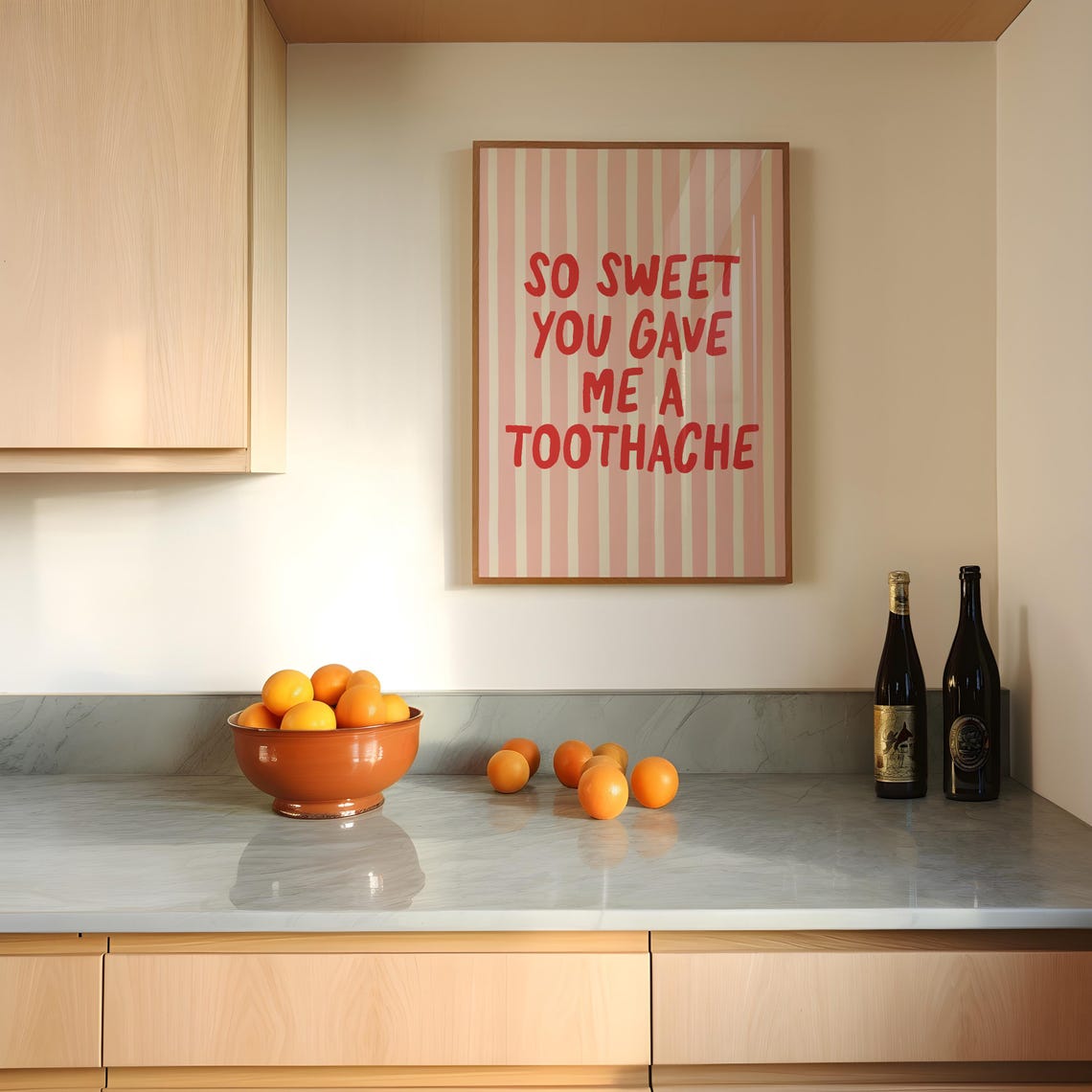 So Sweet You Gave Me A Toothache Blush Pink Valentine Quote Wall Art