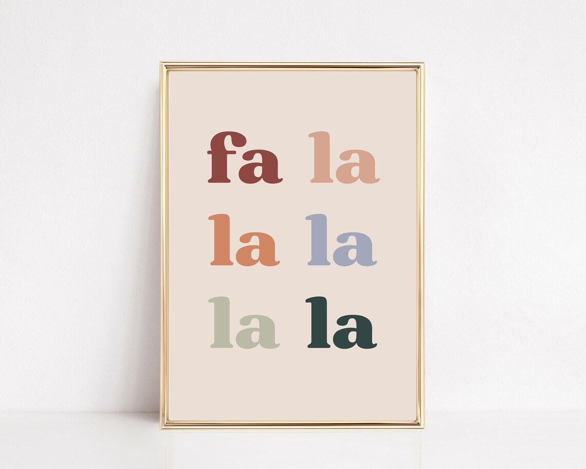 Fa La La La Boho Christmas Print