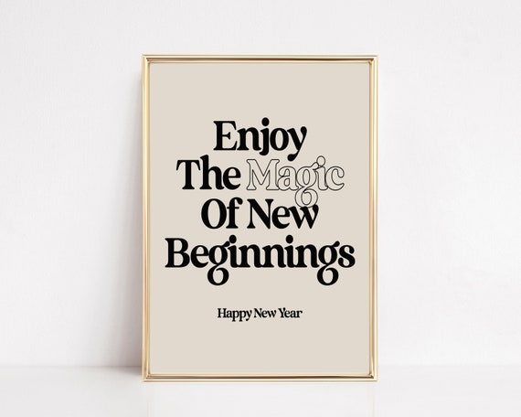 New Year's Eve 2023 Inspirational Wall Art Print