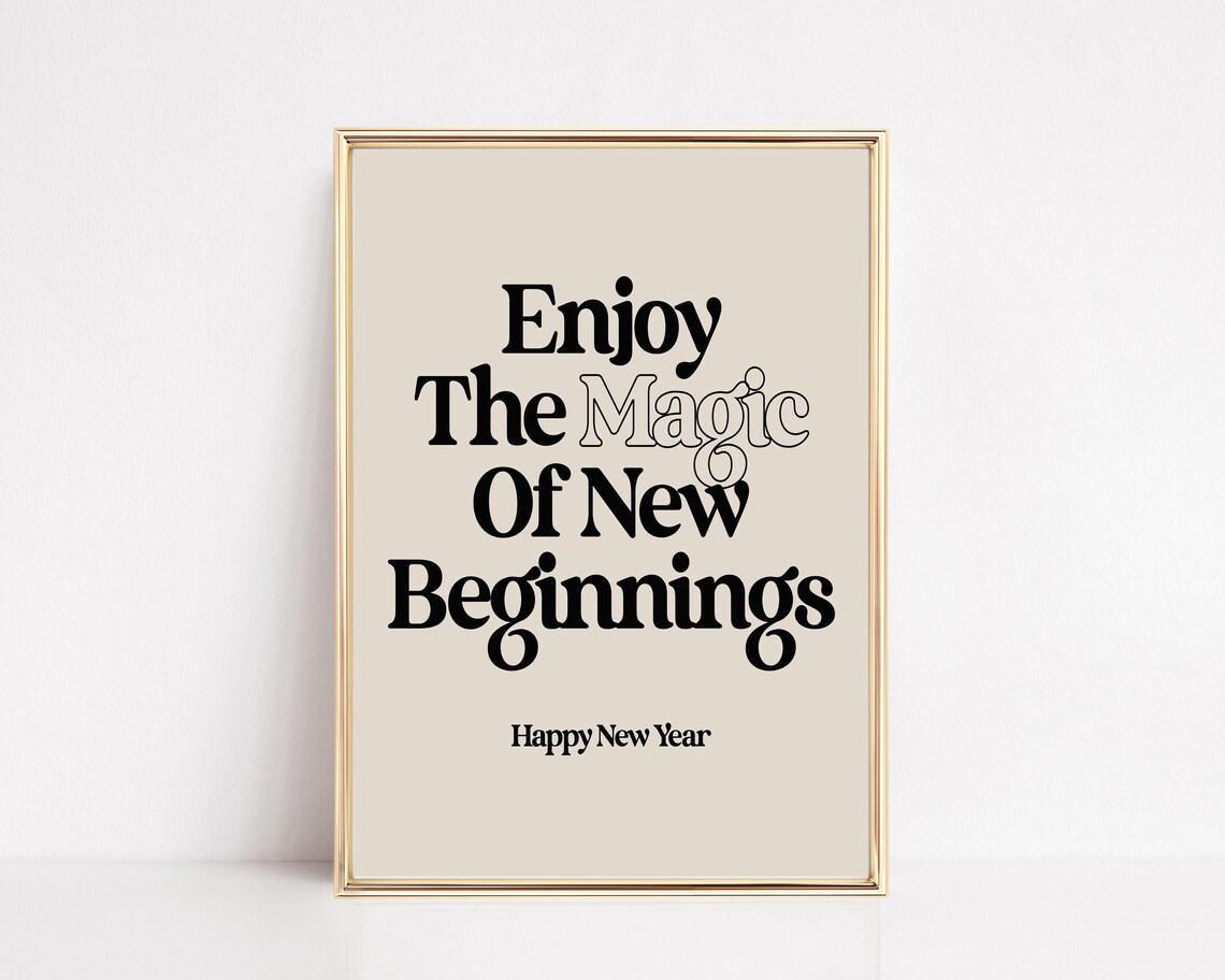 New Year's Eve 2023 Inspirational Wall Art Print