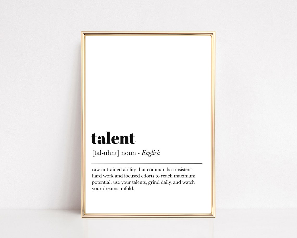 Inspirational Poster Office Wall Art Talent Definition Print Home Office Decor Motivational Print Print