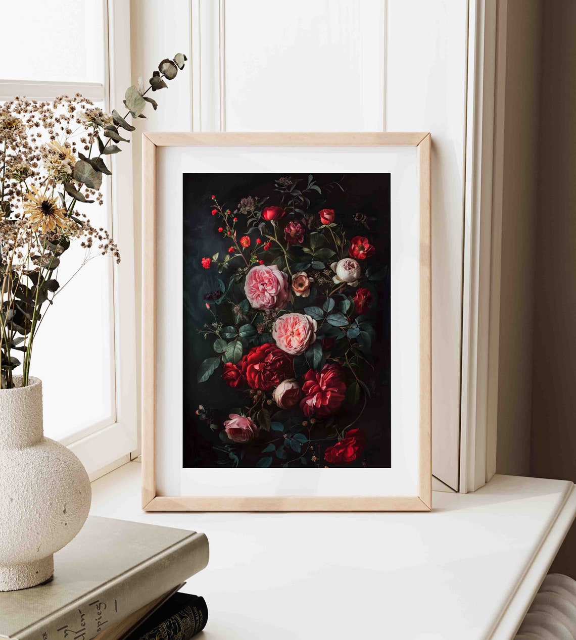 Vintage Flower Print Dark Academia Wall Art Floral Oil Painting Moody Still Life Poster Cottage Wall Art Wa20 - Image 4
