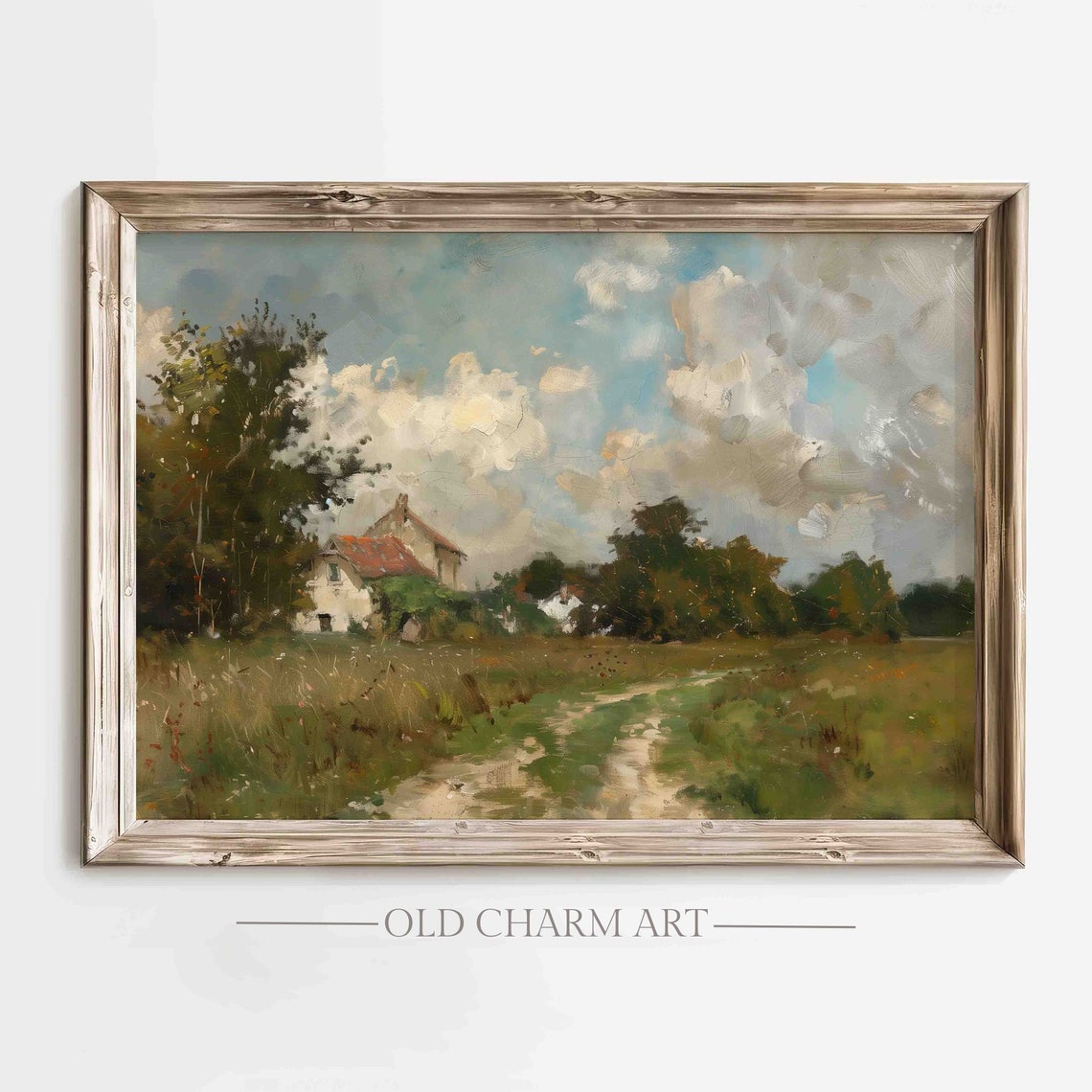 English Country Landscape Print Vintage Cottage Painting Landscape Wall Art Farmhouse Art Poster Wa48