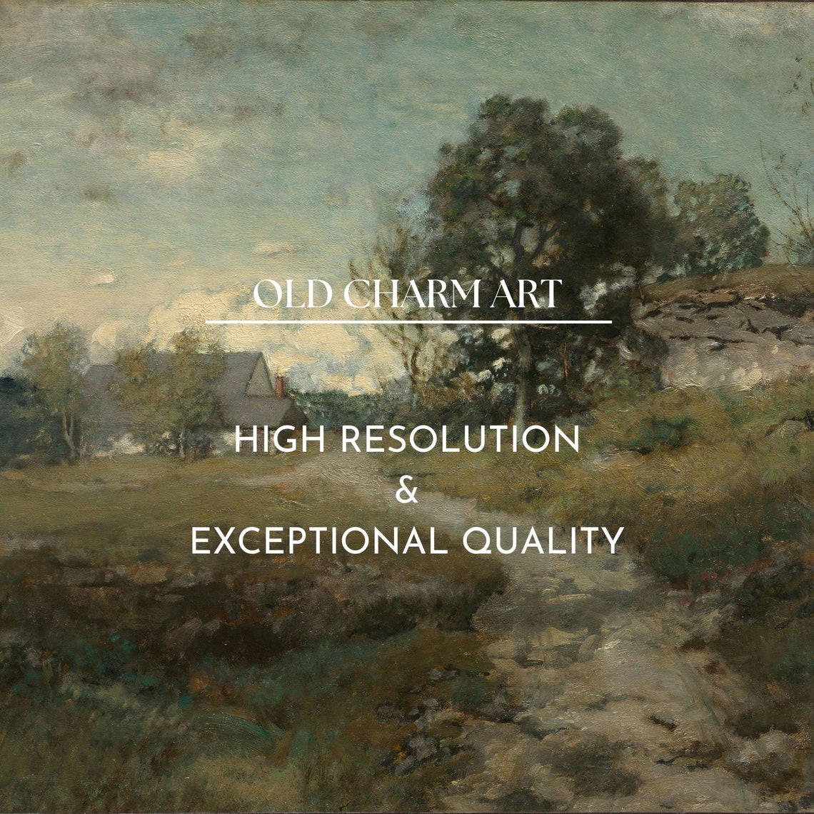 Rustic Moorland Path To A Distant Cottage With Rocky Outcrop Poster - Image 2