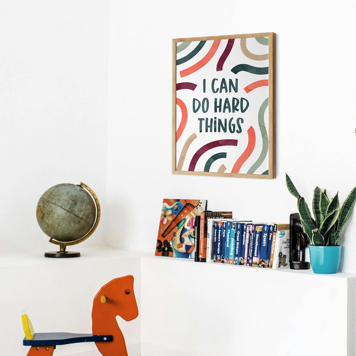 I Can Do Hard Things Rainbow Stripes Quote Kids Motivational Poster