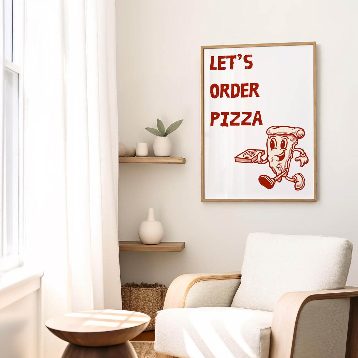 Lets Order Pizza Retro Kitchen Poster Print - Image 3