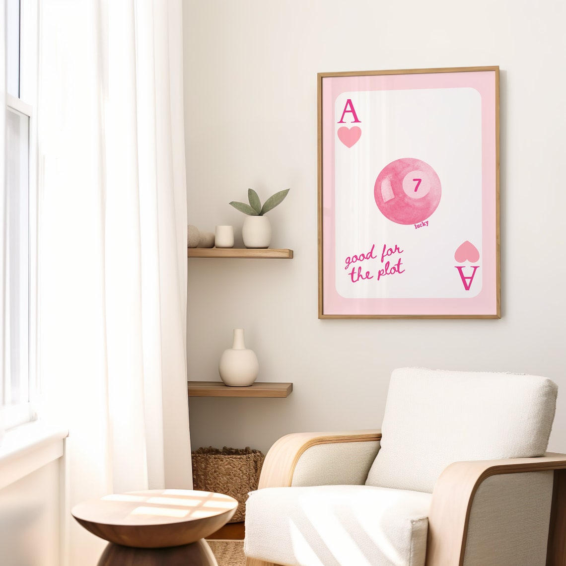 Good for the Plot Pink Ace Playing Card Lucky Girly Art Poster - Image 2