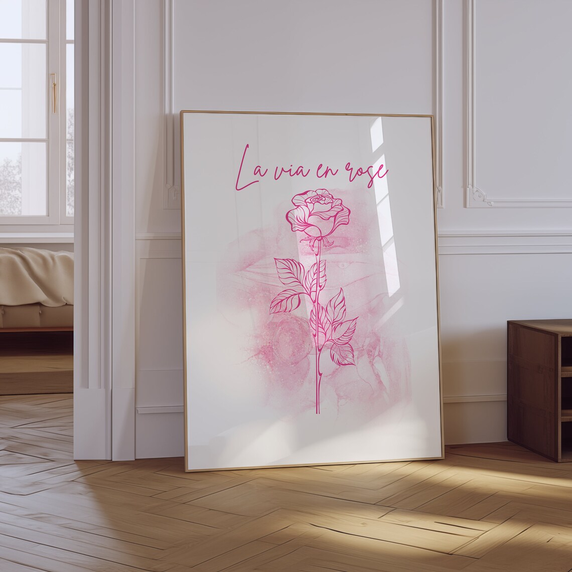 La Vie En Rose Aesthetic French Quote Art Print