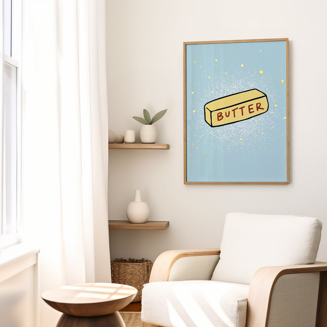 Butter Stick Retro Blue Pop Art Funny Kitchen Wall Decor Poster - Image 2