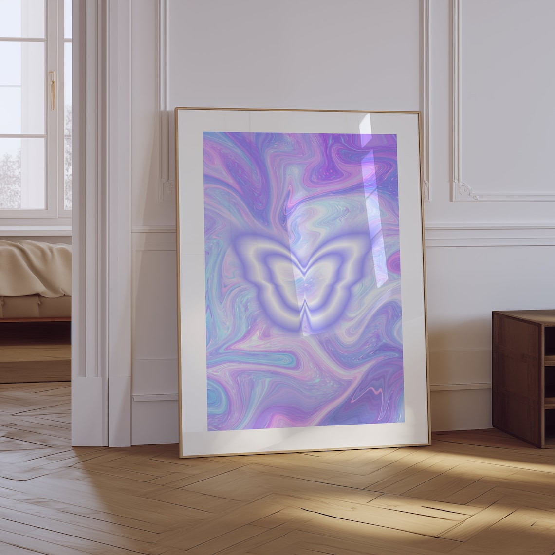 Purple Butterfly Aura Pastel Gradient Trendy Aesthetic Poster