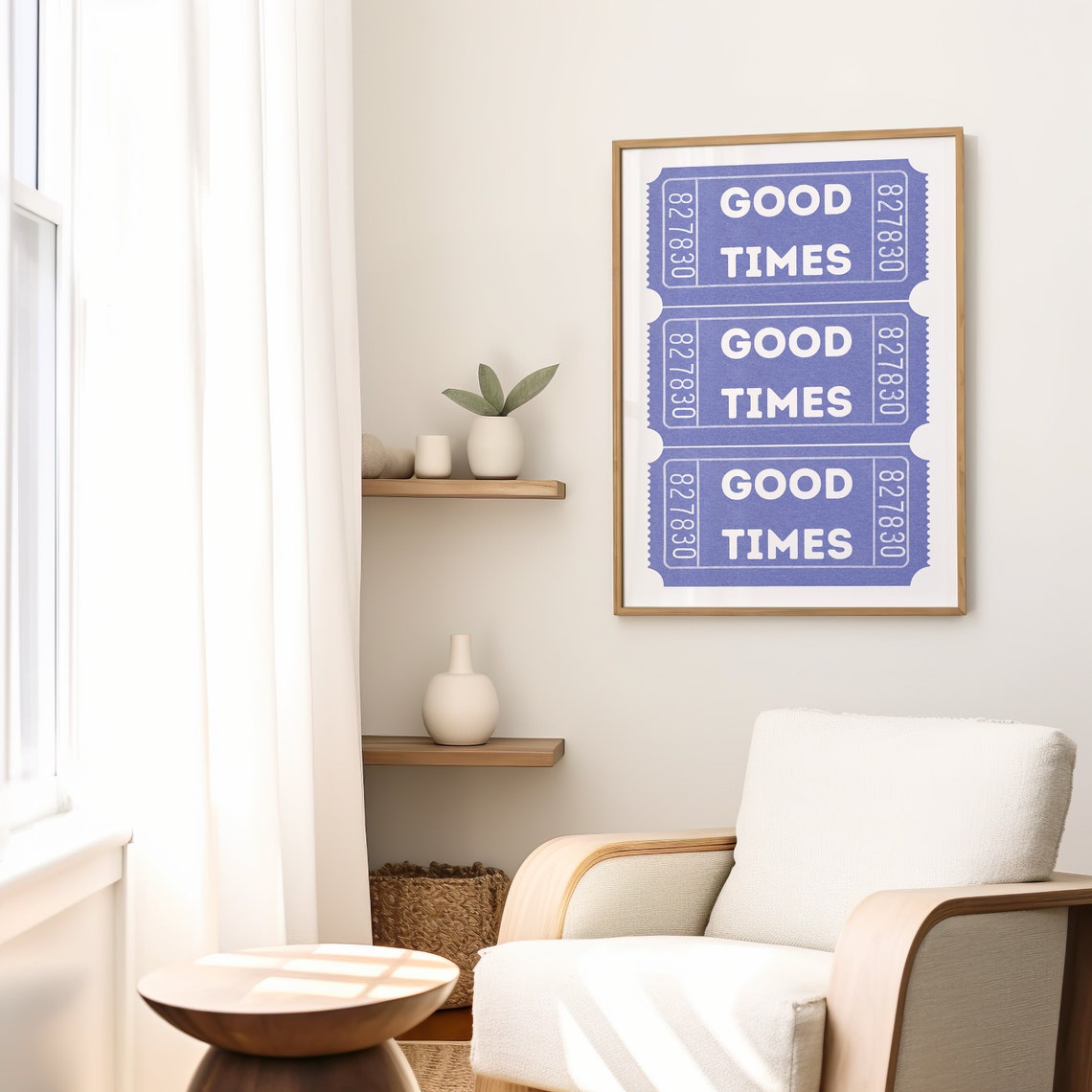 Purple Good Times Bold Retro Ticket Stub Nostalgic Decor Poster - Image 2