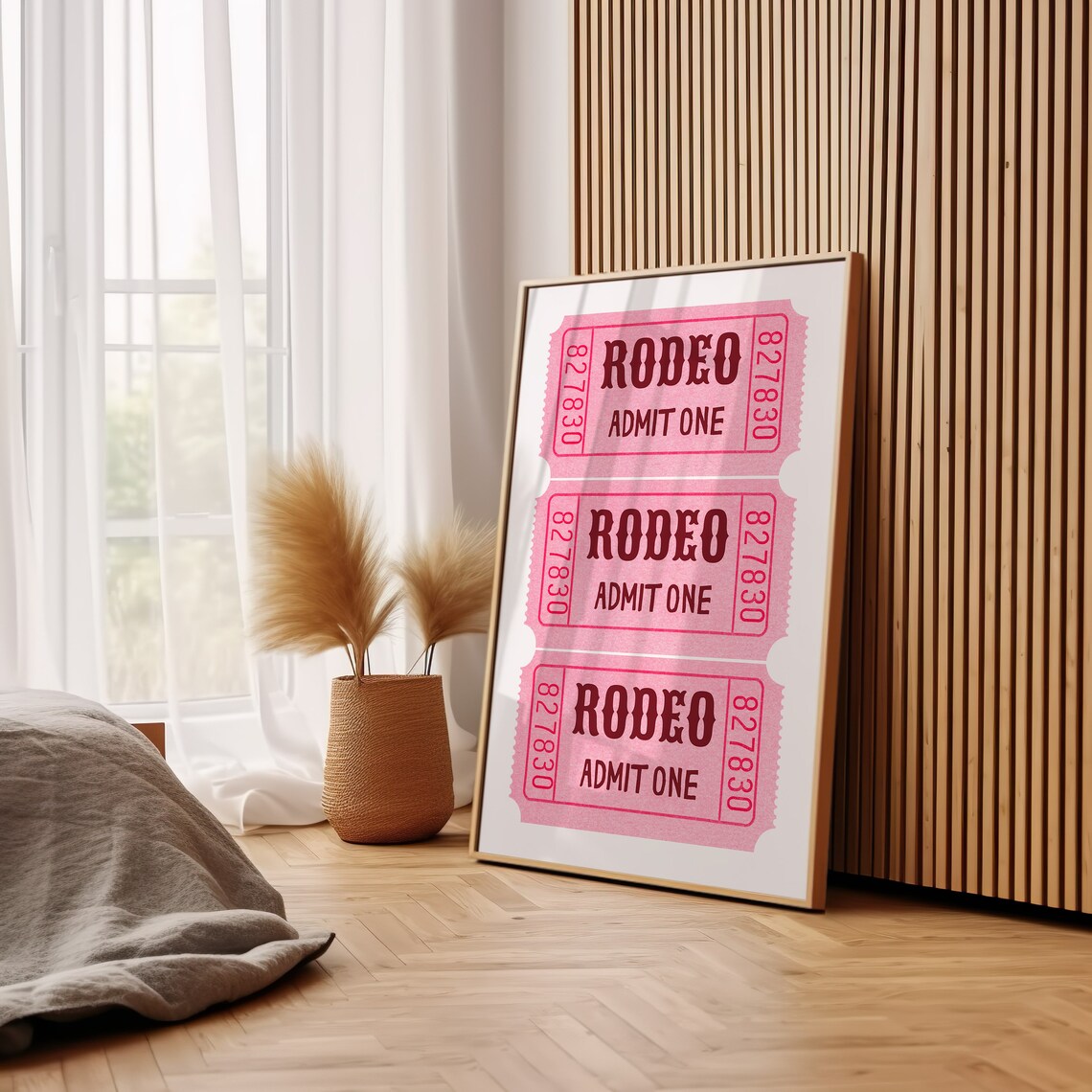 Rodeo Ticket Retro Western Wall Art Print - Image 3