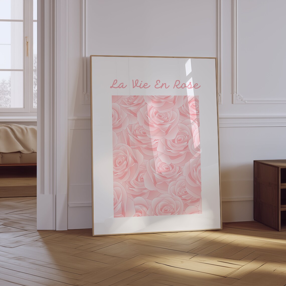 La Vie En Rose Print Coquette Aesthetic Print Trendy Romantic Poster French Quote Art Print Aesthetic Preppy Apartment Wall Art