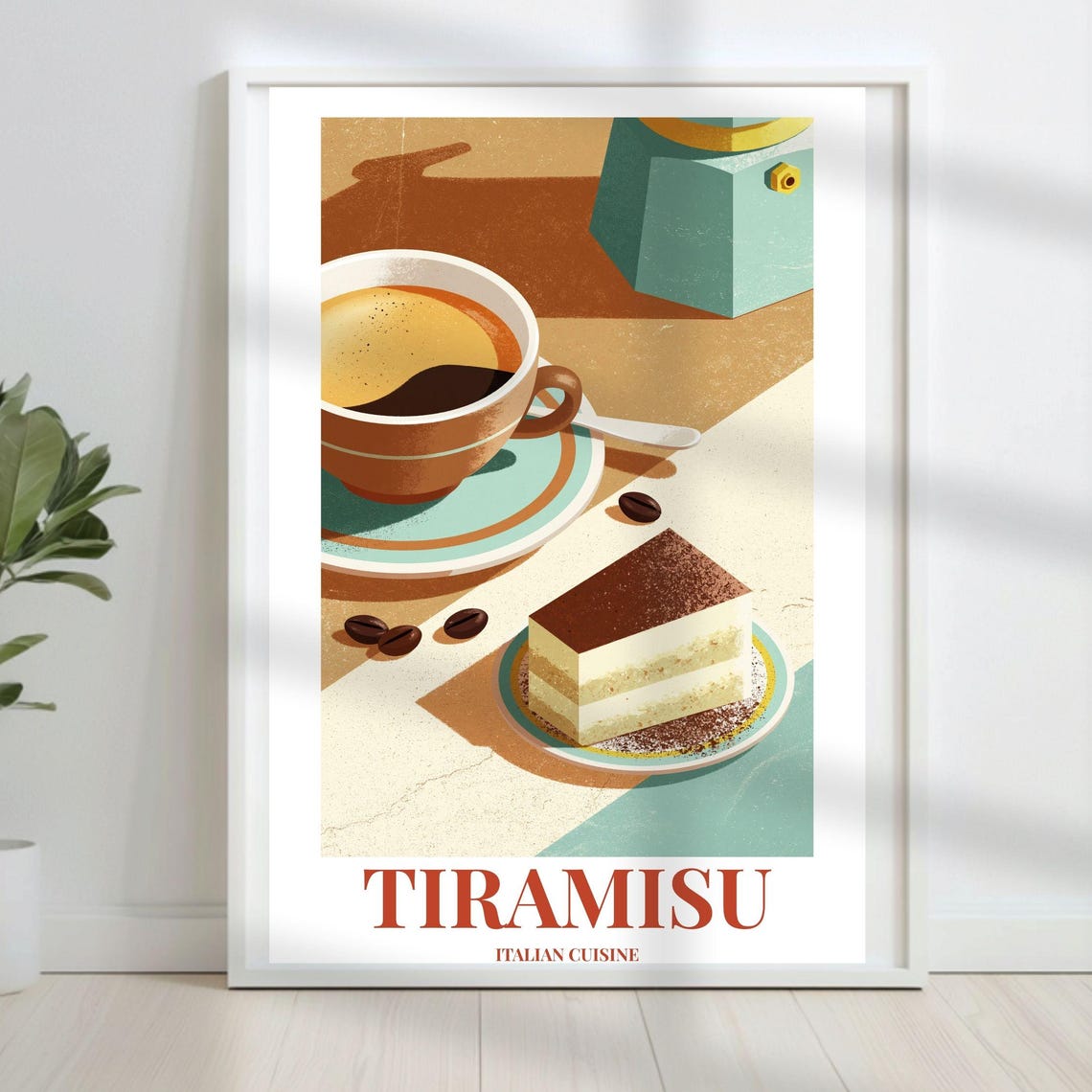 Tiramisu Espresso Italian Cuisine Retro Dessert Cafe Wall Art