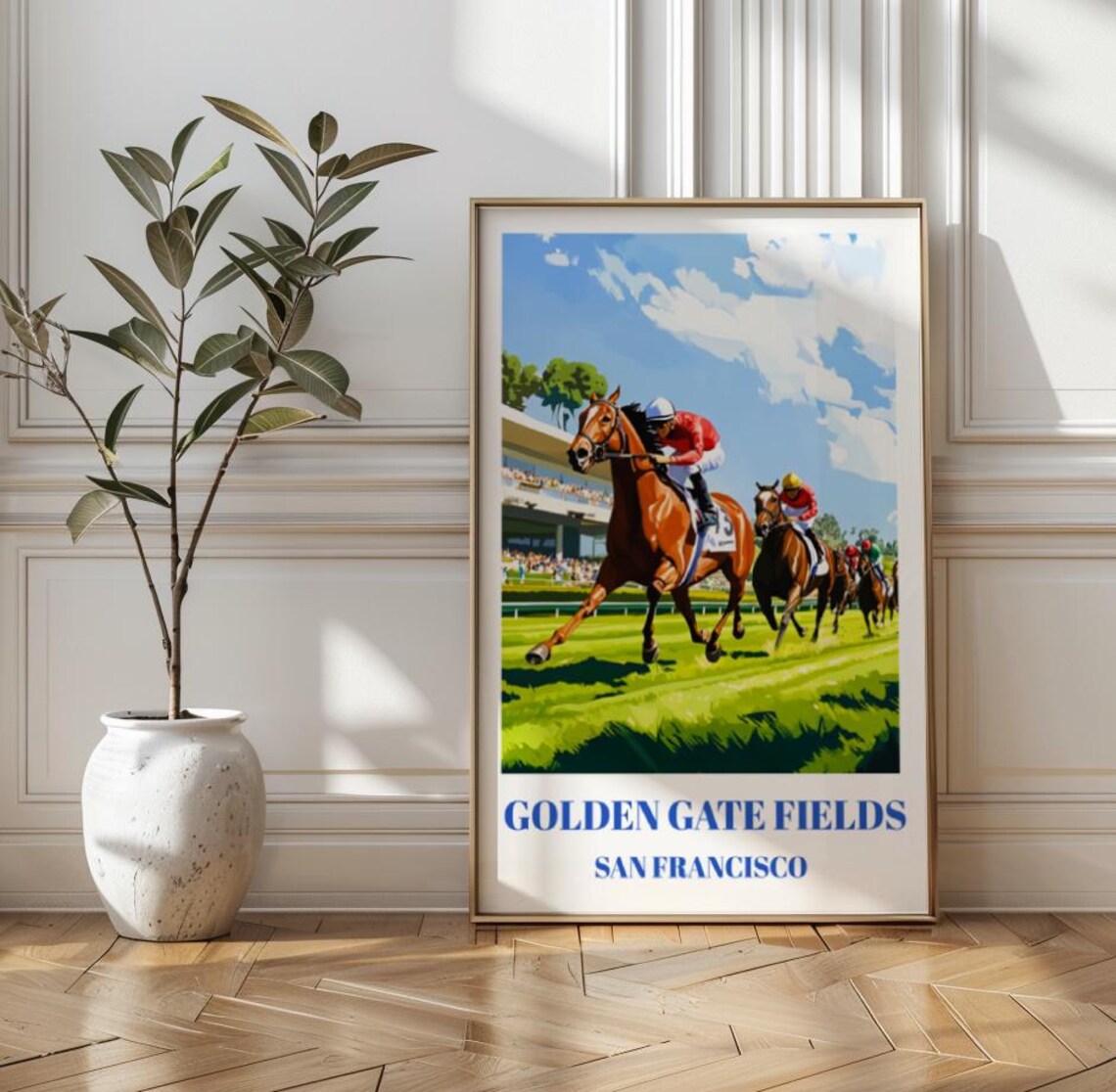 Golden Gate Fields San Francisco Horse Racing Travel Art Poster