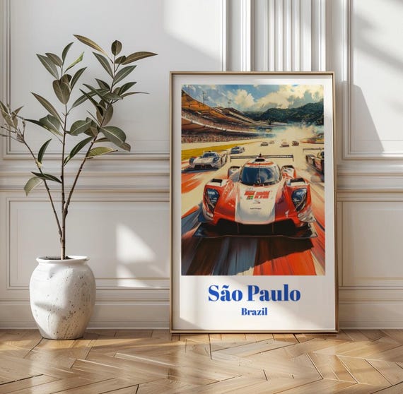 Interlagos Circuit Poster 6 Hours Of So Paulo Brazil Racing Art