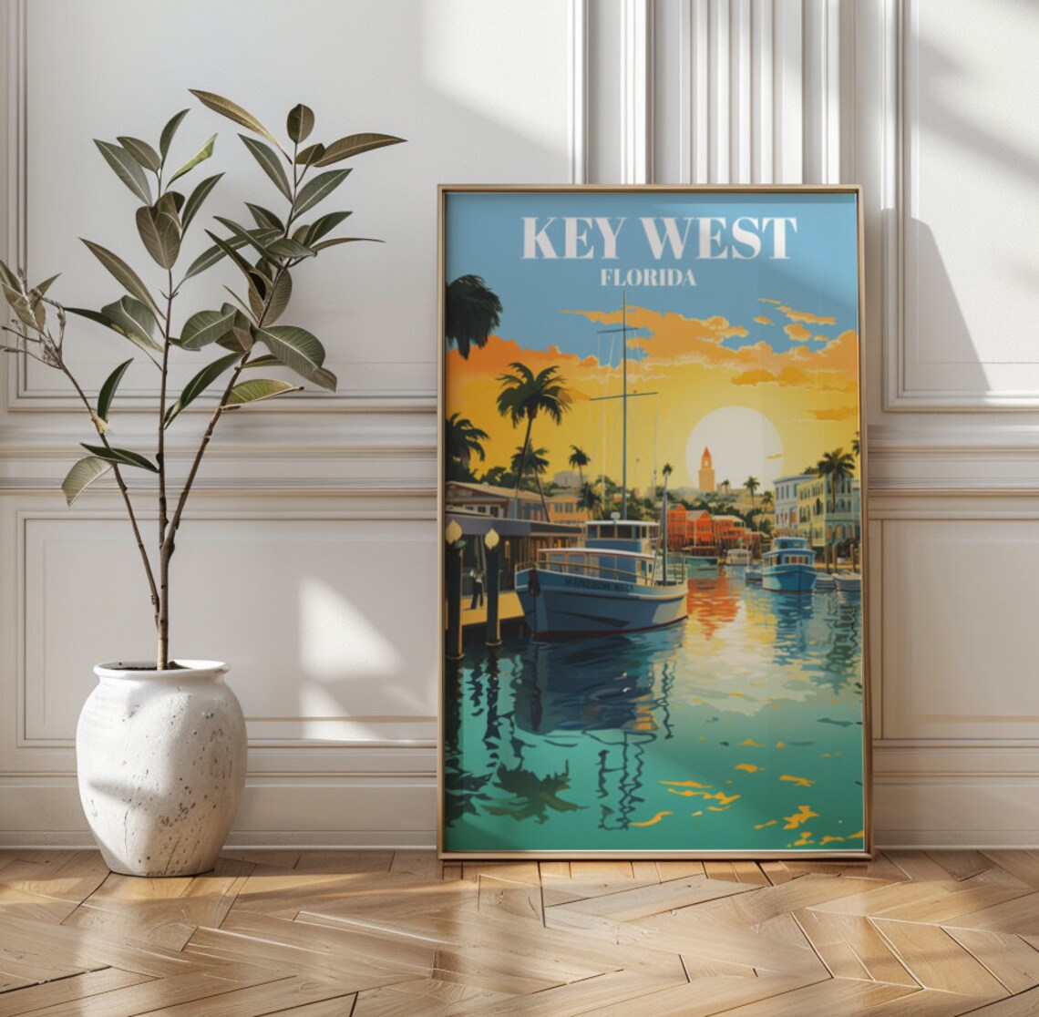 Key West Travel Poster, Florida Tropical Paradise