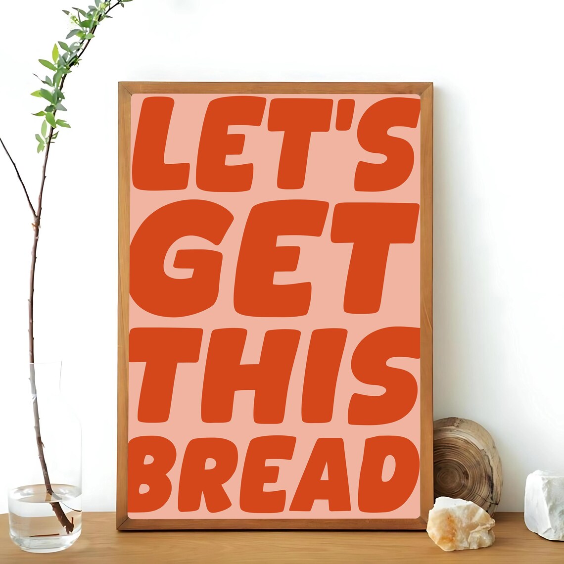 Lets Get This Bread Art Print, Preppy Boss Babe - Image 3