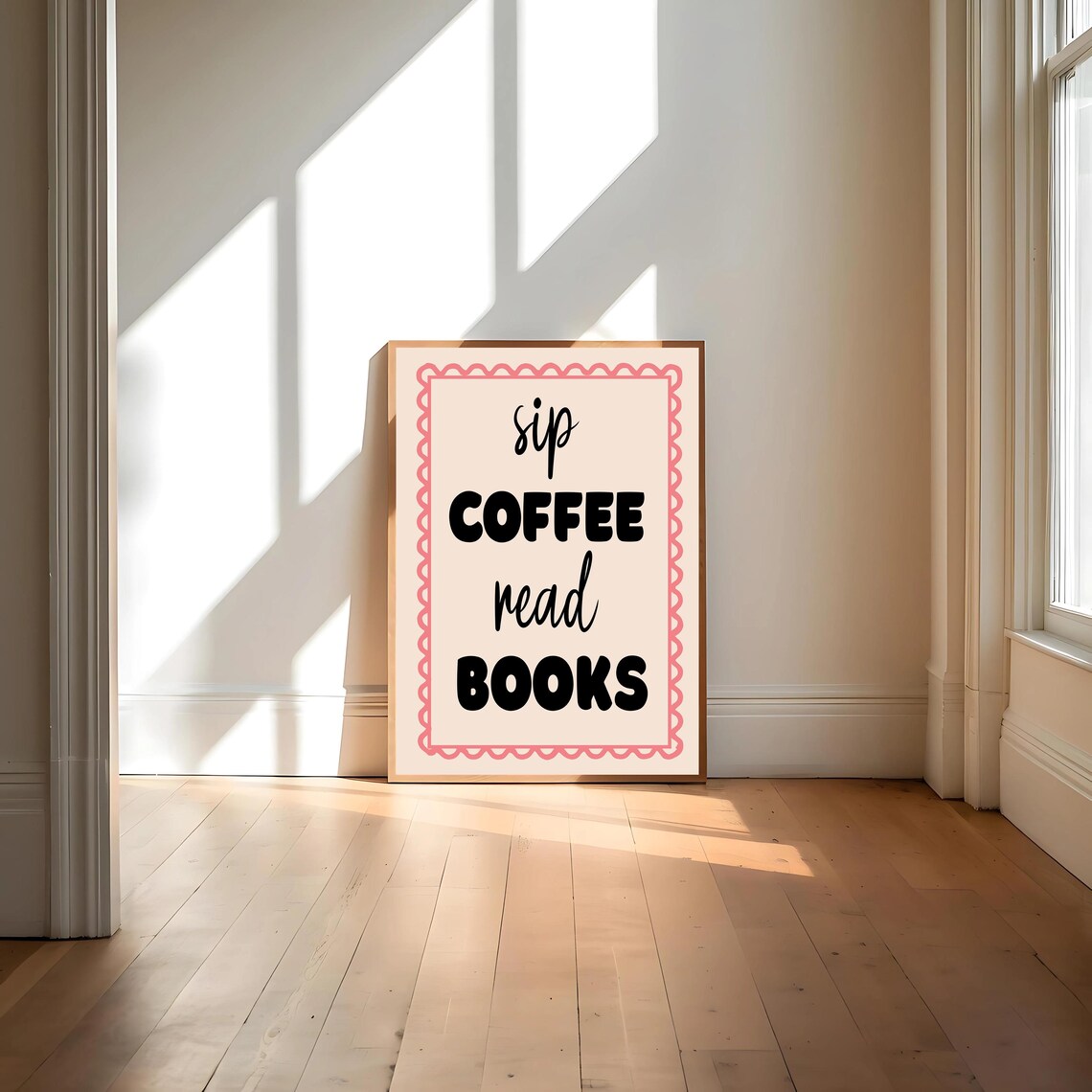 Sip Coffee Read Books, Retro Reader Gift - Image 4