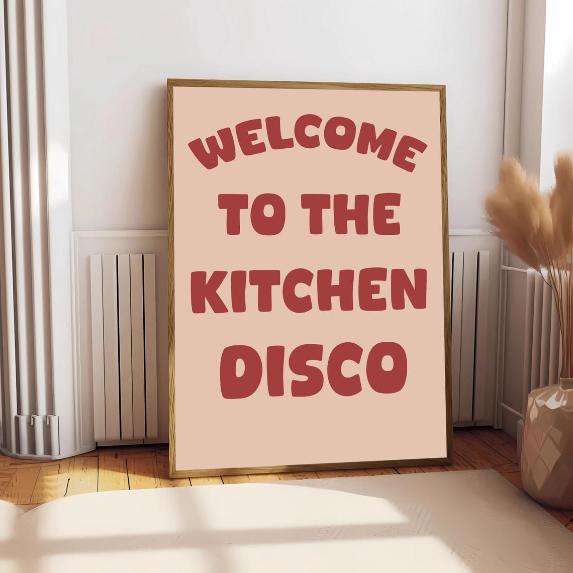 Welcome To The Kitchen Disco Art Print Funny Retro Neutral Pink Kitchen Print Kitchen Decor Kitchen Wall Art Poster Yes Chef Print - Image 2