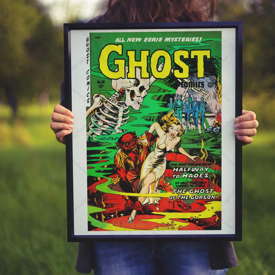 Ghost Comics No 10 Cover Halfway To Hades Gorgon Horror Art Poster - Image 3