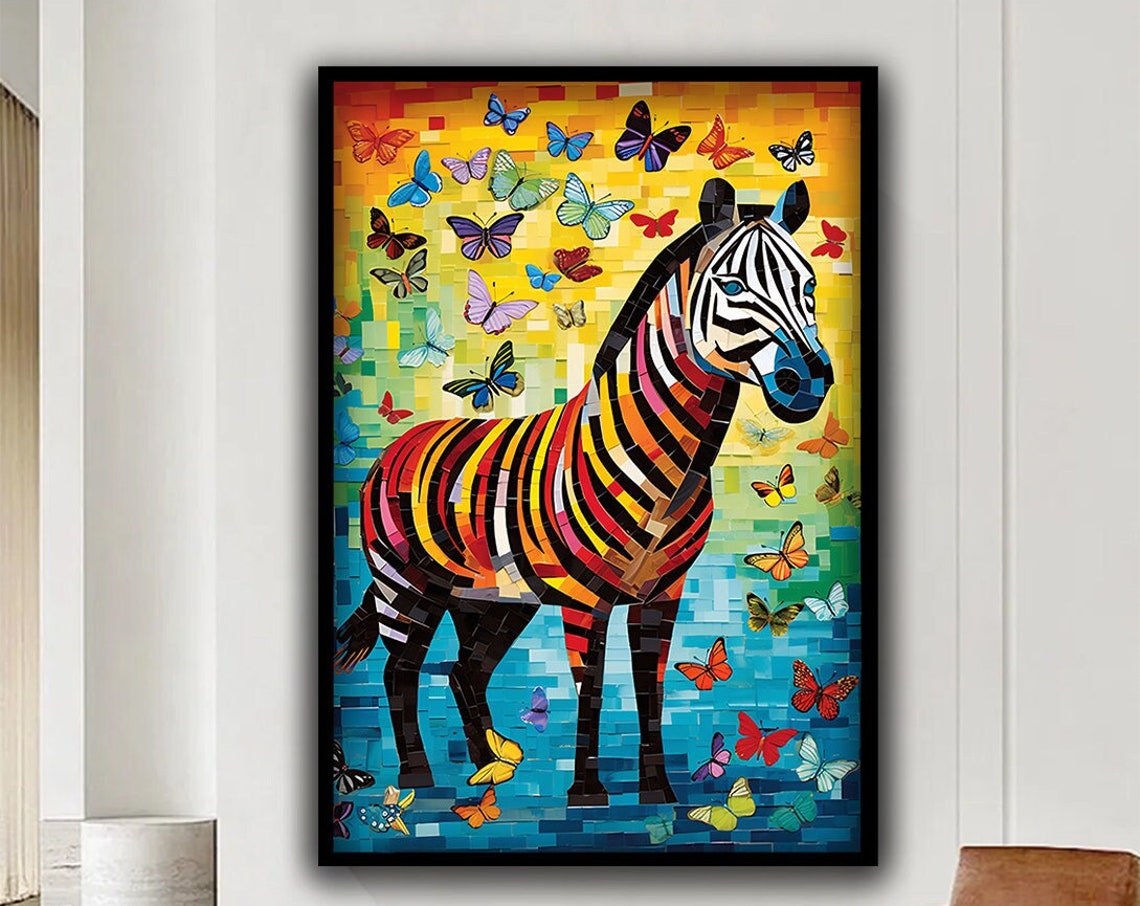 Colorful Horse Art Colorful Horse Wall Art Printed Painting Framed Painting Colorful Design Horse Wall Poster