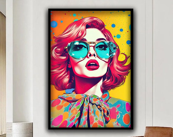 Beautiful Woman Print Woman Design Print Woman With Glasses Art Printed Painting