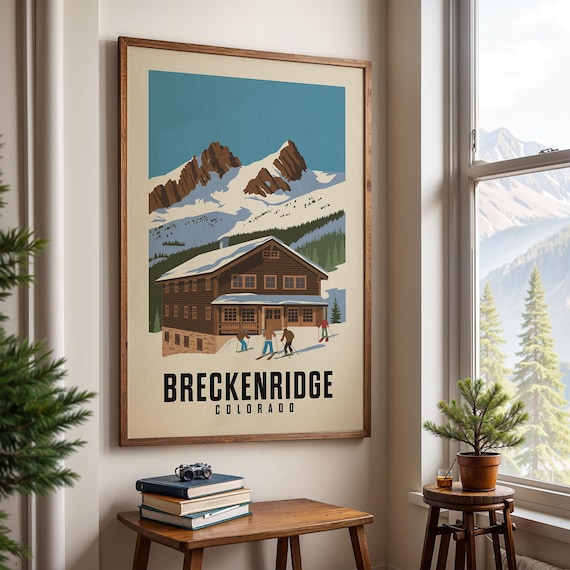 Breckenridge Colorado Ski Poster Apres Decor Vintage Lover Gift