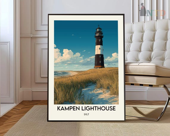 Kampen Lighthouse Poster Wall Art Print Photo Sylt Island