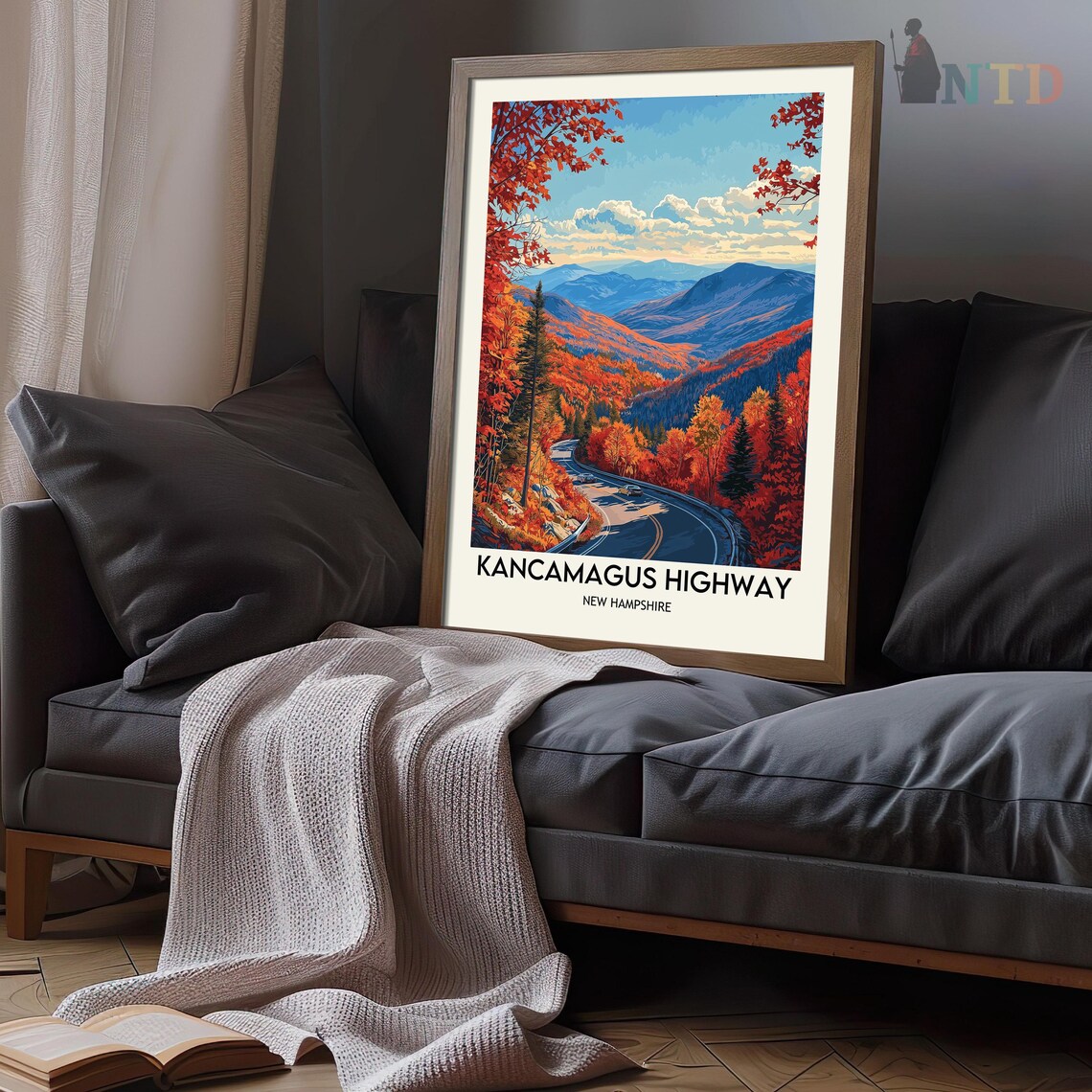 Kancamagus Highway Travel Poster, White Mountains NH - Image 3