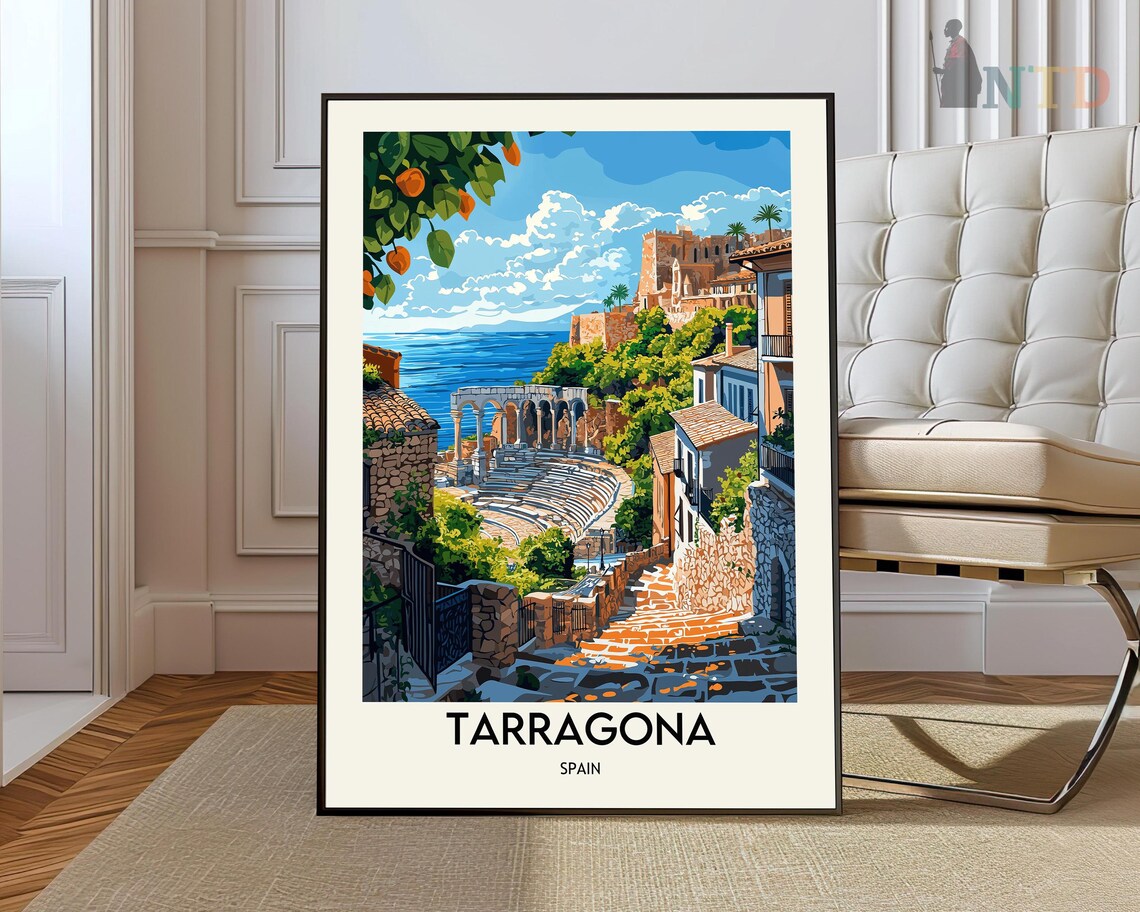Tarragona Travel Poster, Spain Wall Art Print