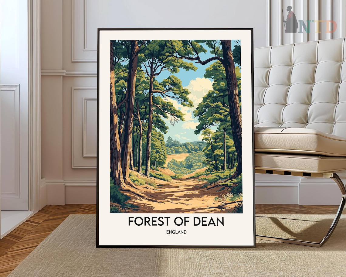 Forest Of Dean England Sunlit Woodland Path Countryside Travel Poster