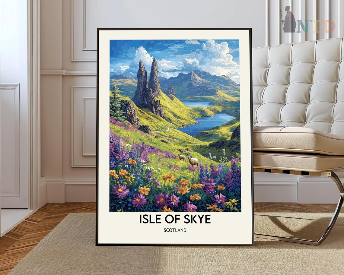 Isle Of Skye Travel Poster, Scotland Wall Art Print