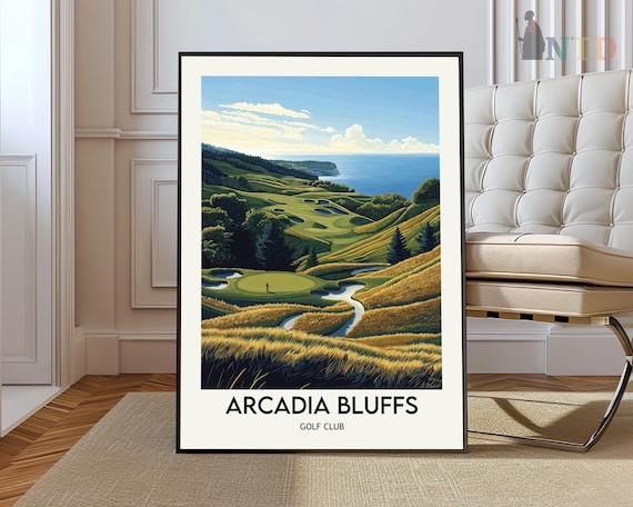 Arcadia Bluffs Golf Club Michigan Lakefront Course Travel Poster