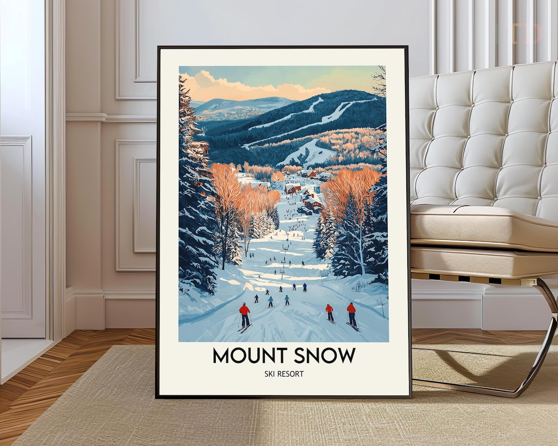 Mount Snow Ski Resort Vermont Travel Poster Print