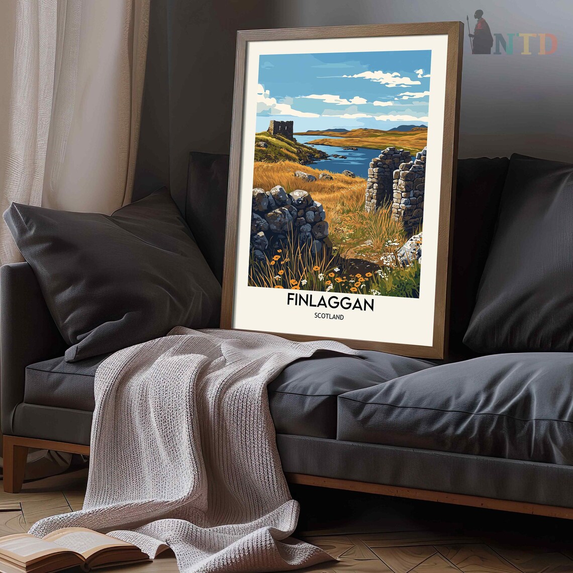Finlaggan Scotland Medieval Castle Ruins Loch Golden Moorland Poster - Image 3