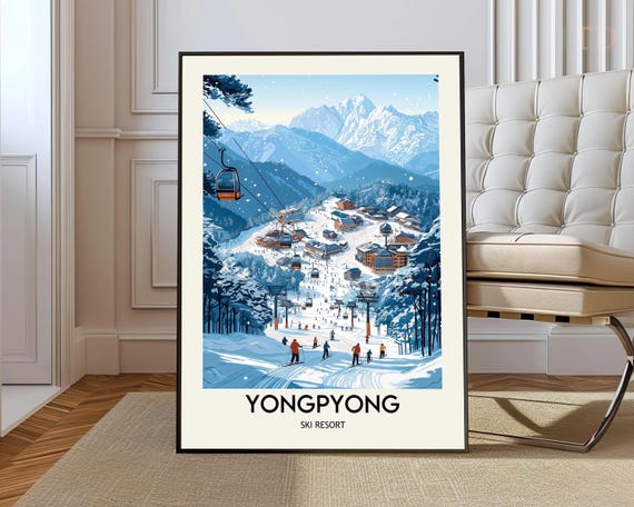 Yongpyong Ski Resort Poster Wall Art Print Southkorea Photo