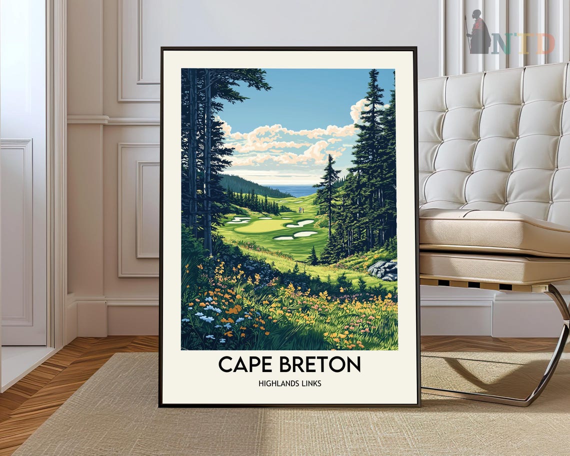 Cape Breton Highlands Links Pines Meadow Ocean Fairway Poster