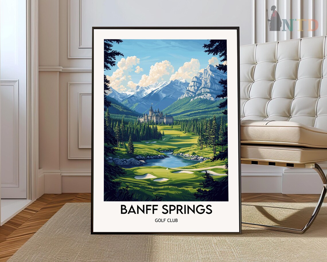 Banff Springs Golf Course Travel Poster, Wall Art Print