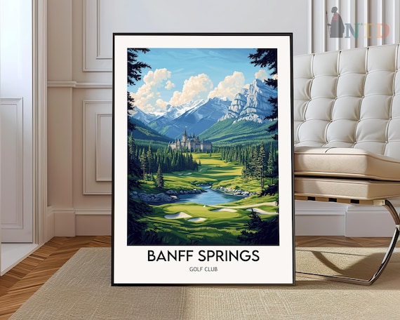 Banff Springs Golf Course Travel Poster, Wall Art Print