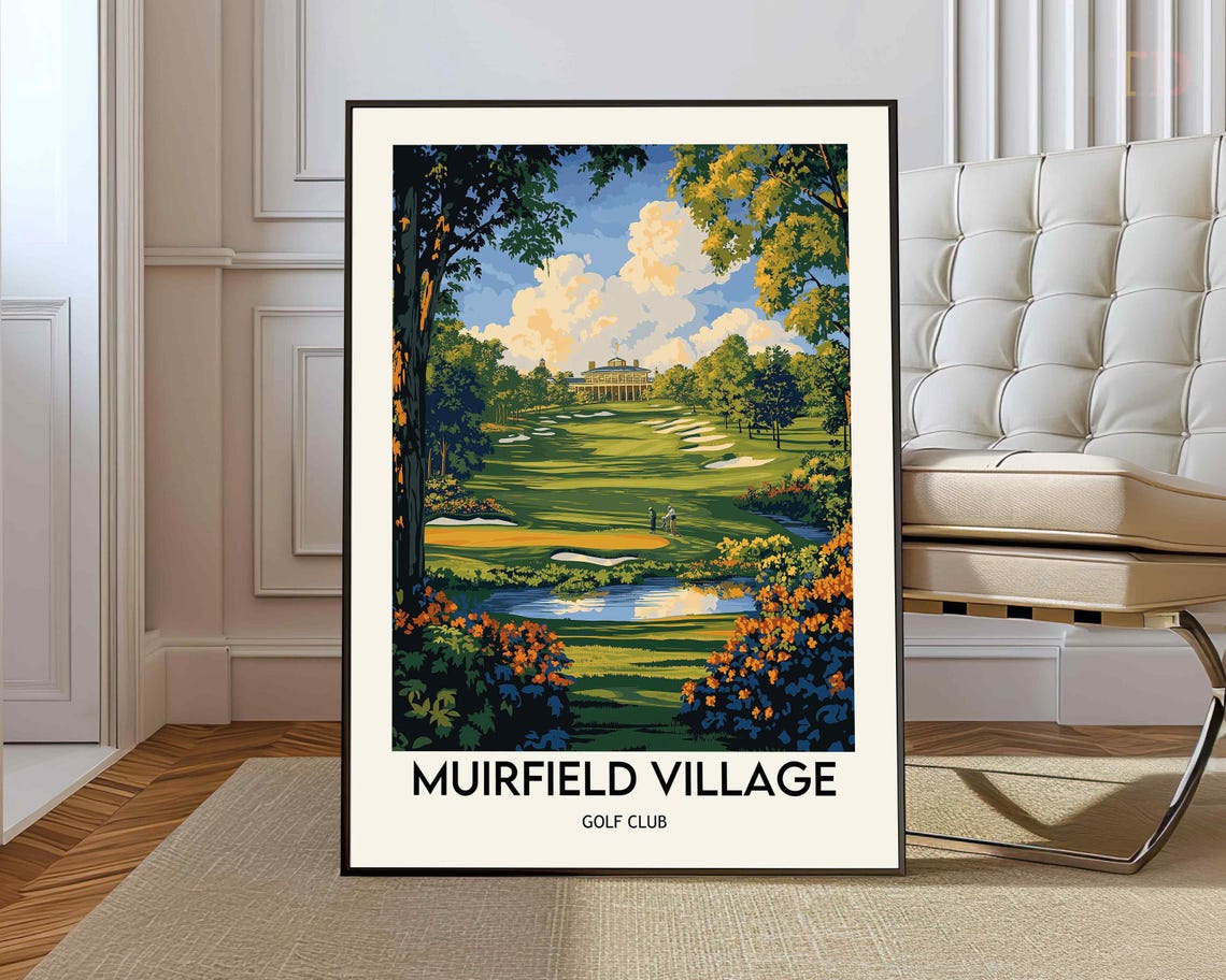 Muirfield Village Golf Club Course Fairway Vintage Travel Poster